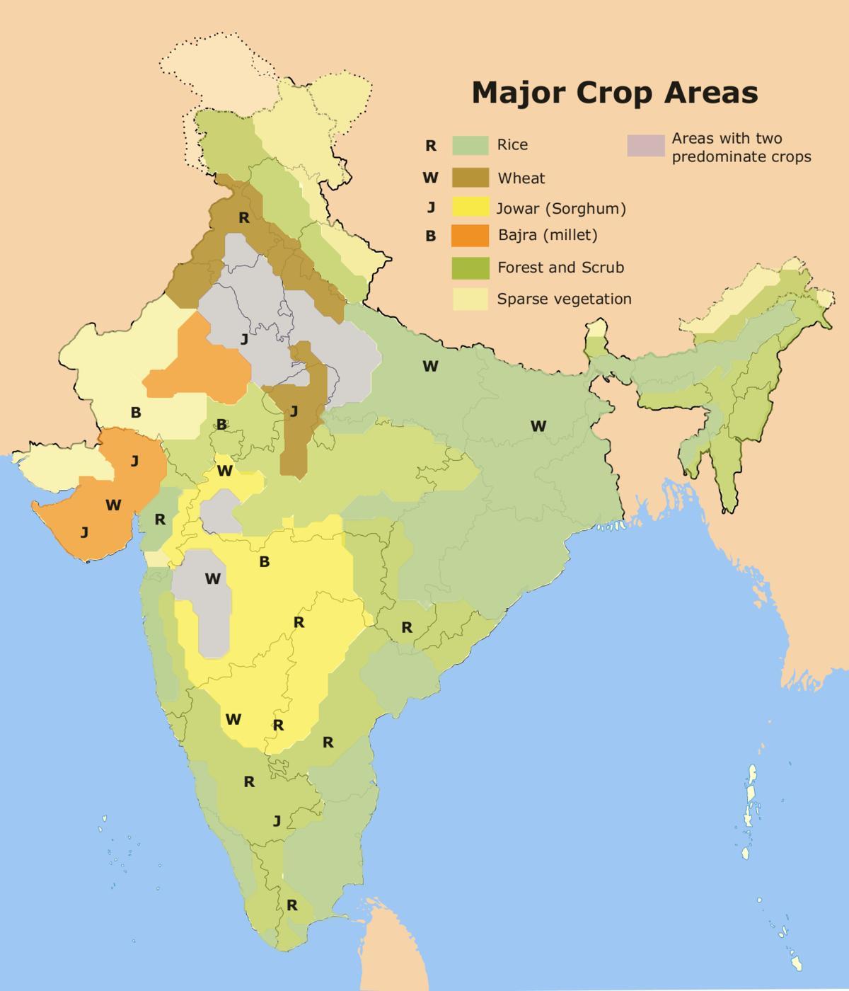 map of agriculture of India