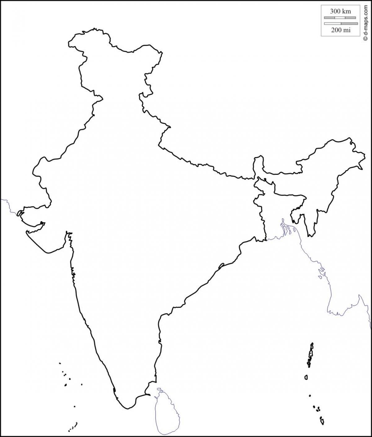 India outline map