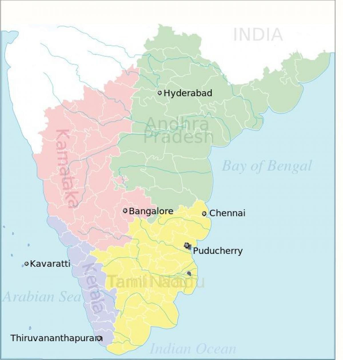 south India map political