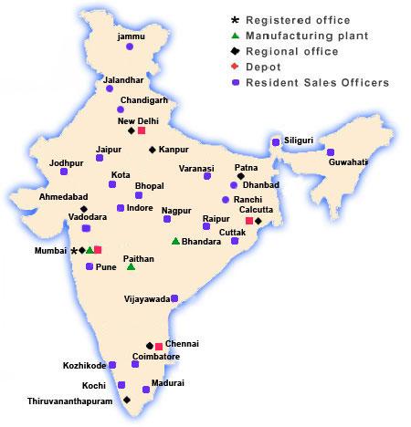 Industrial map of India - Industrial map India (Southern Asia - Asia)