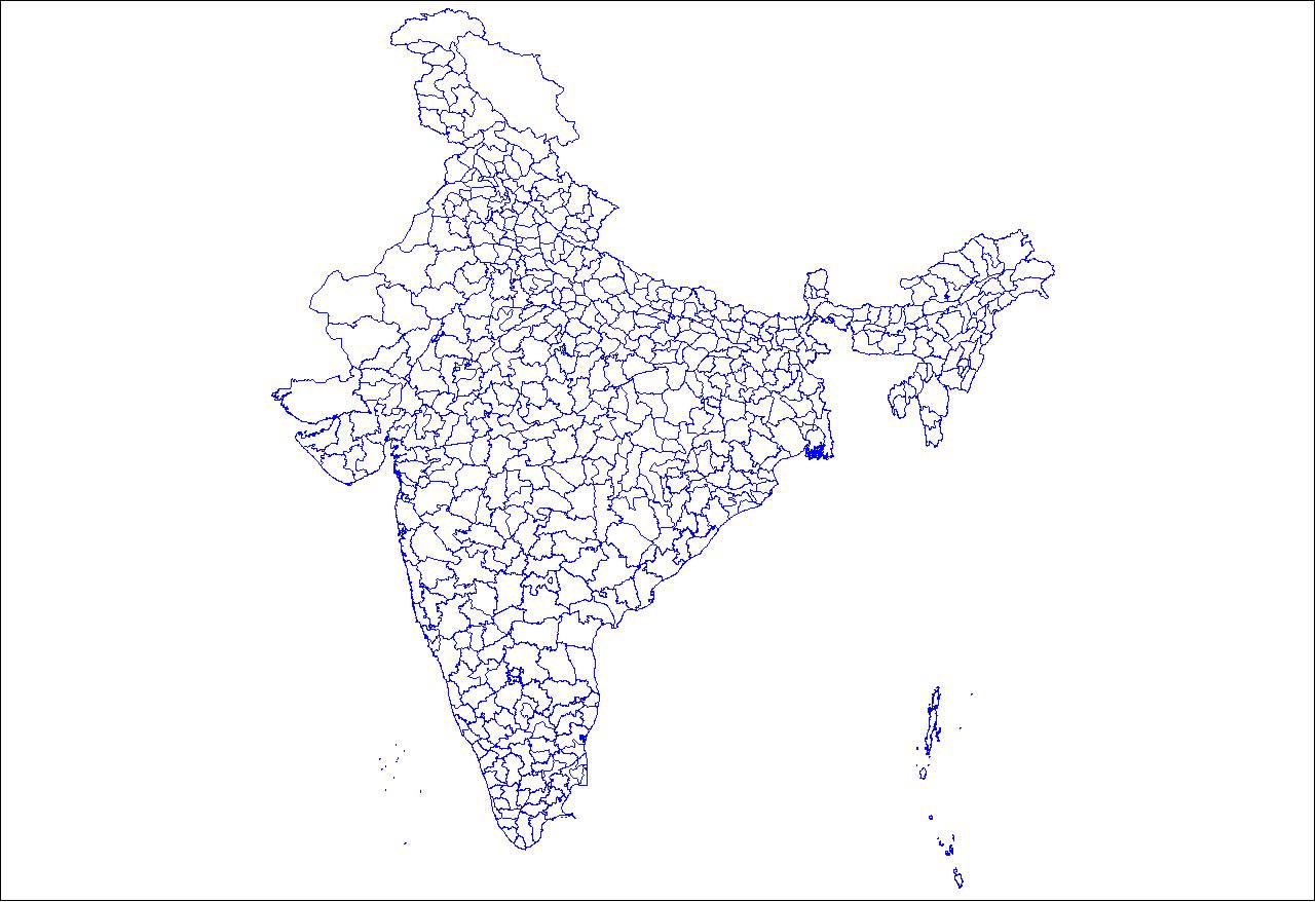 India district map - District map of India (Southern Asia - Asia)