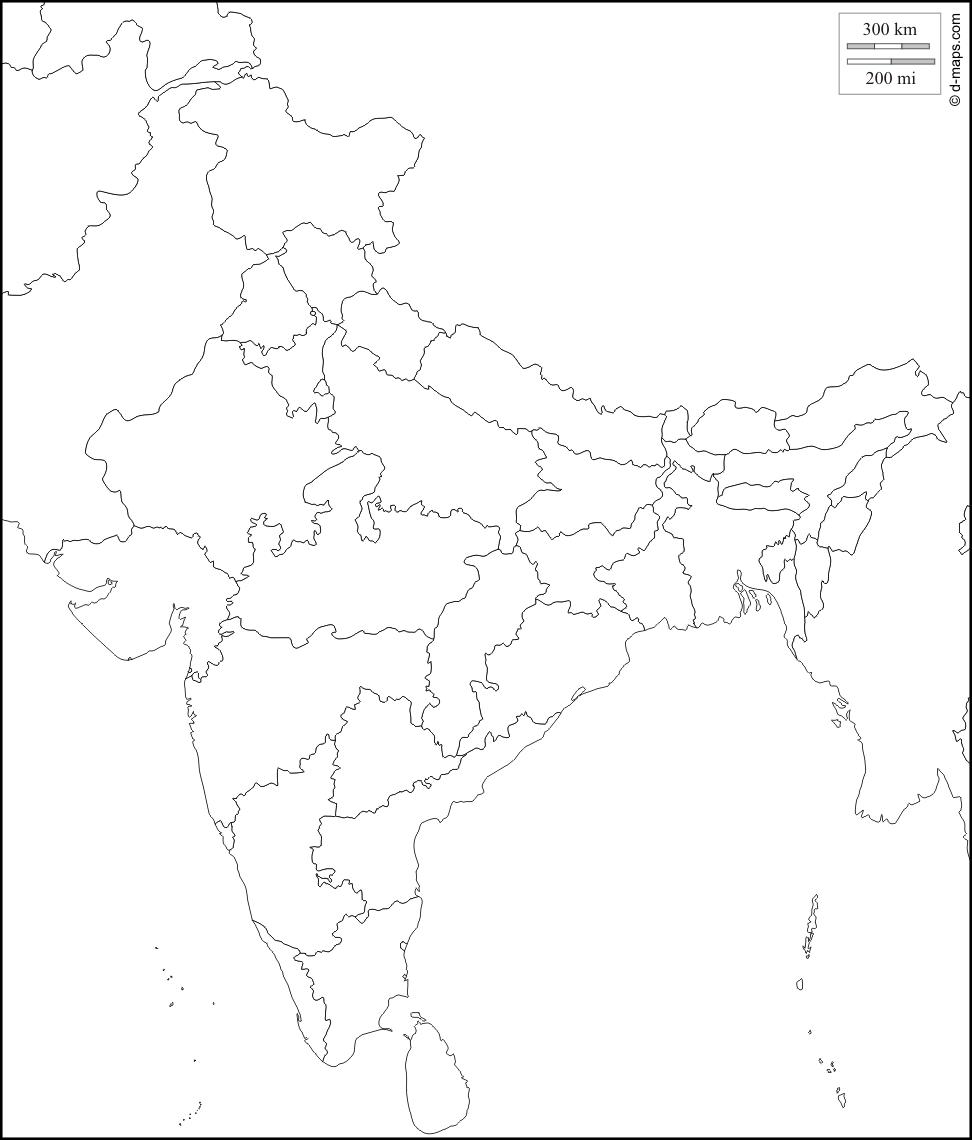 India Map With State Boundaries Map Of India With State Boundaries