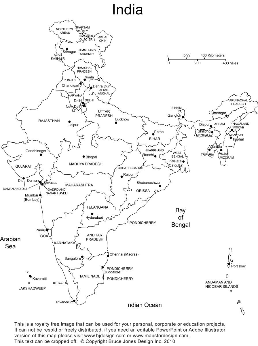 India Map With States Blank Blank Map Of India With States Southern Asia Asia