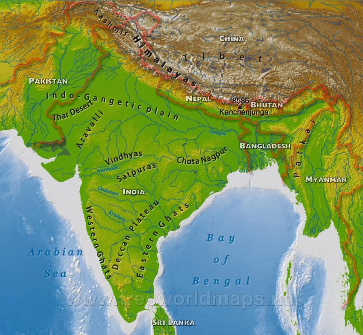 India geographical map