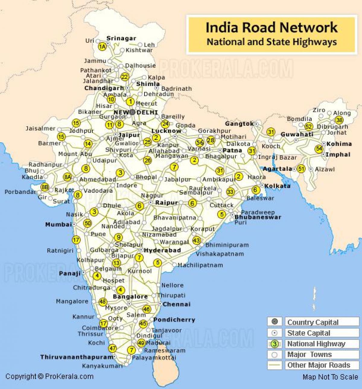 highway map of India