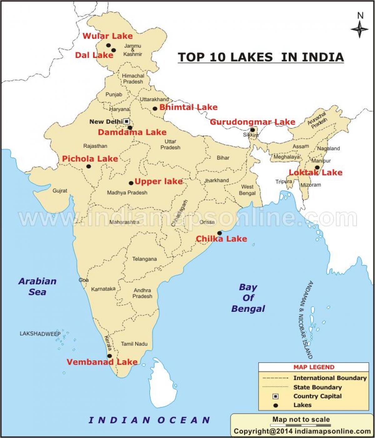 india map with lakes India Lakes Map Map Of Lakes In India Southern Asia Asia india map with lakes