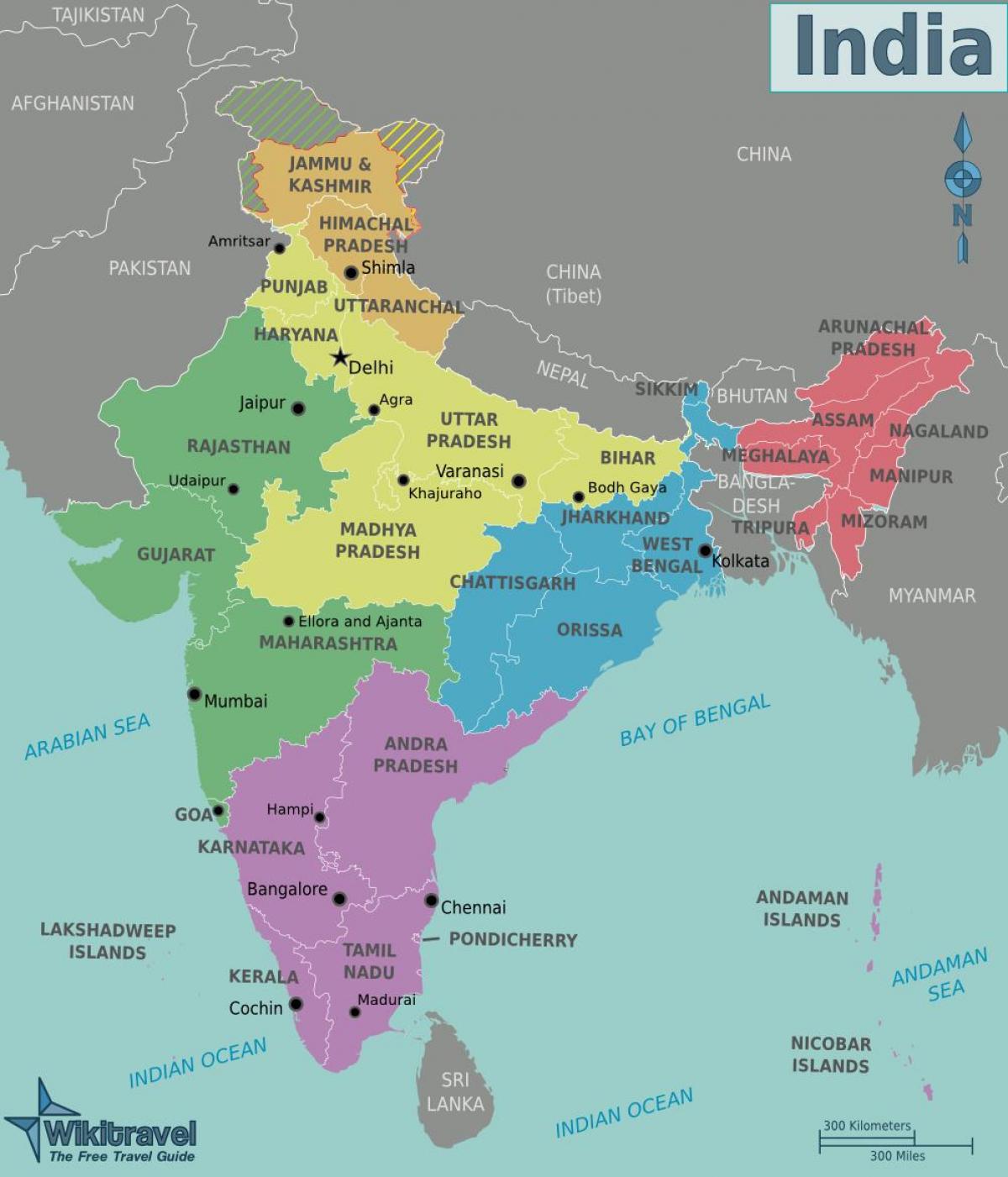 Indian regions map