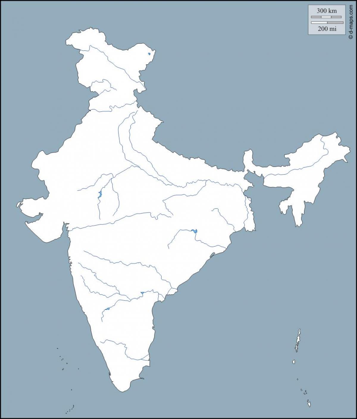 India river outline map