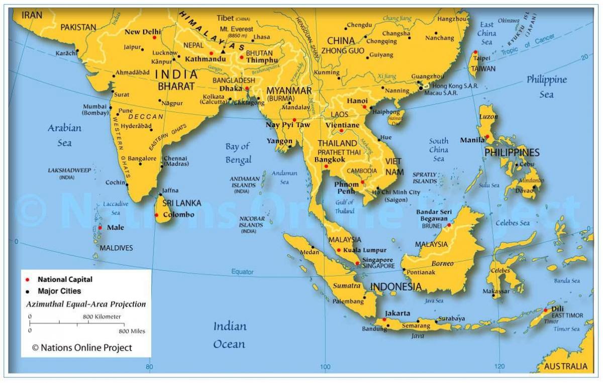 map of Indian subcontinent