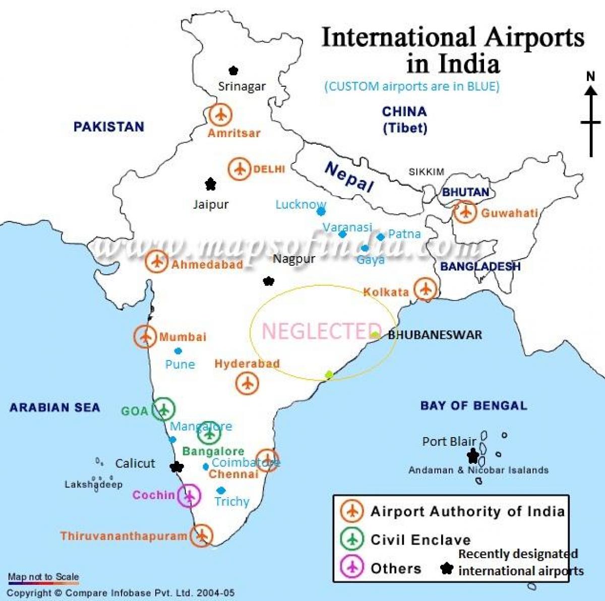 Map Of India Airports Maps Of The World