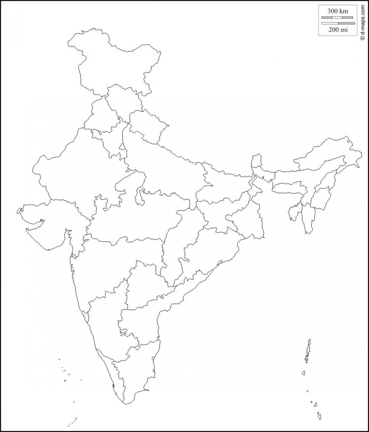 Outline Political Map Of India 2023