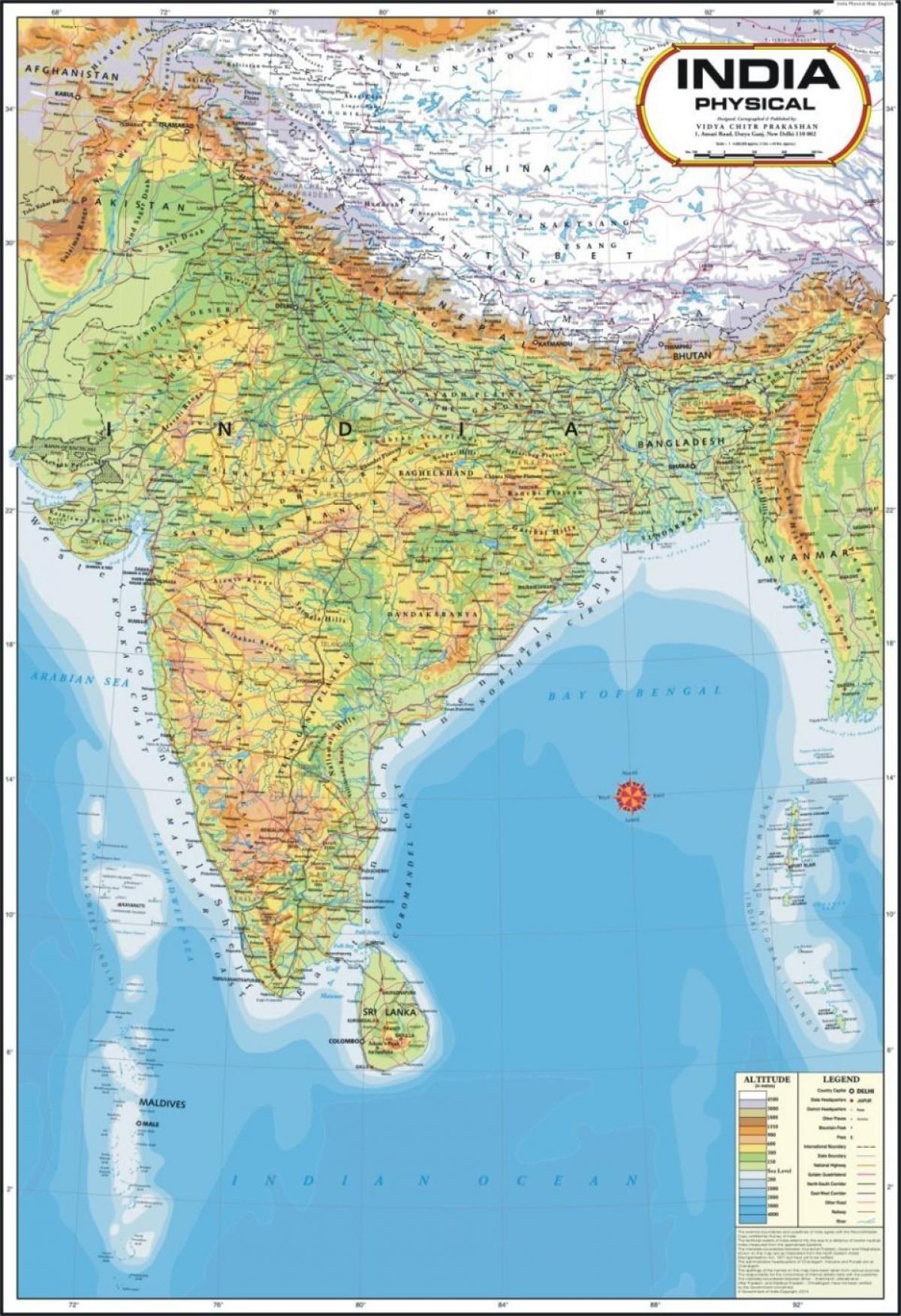 India physical map