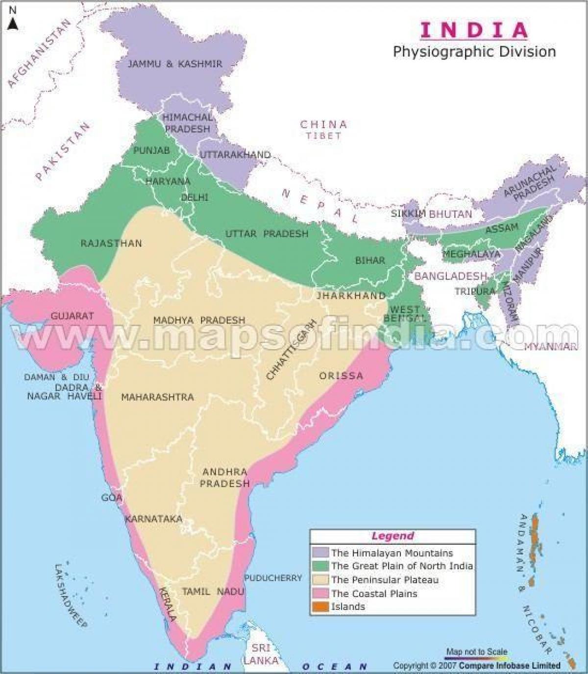 Plains of India map - Map of plains of India (Southern Asia - Asia)