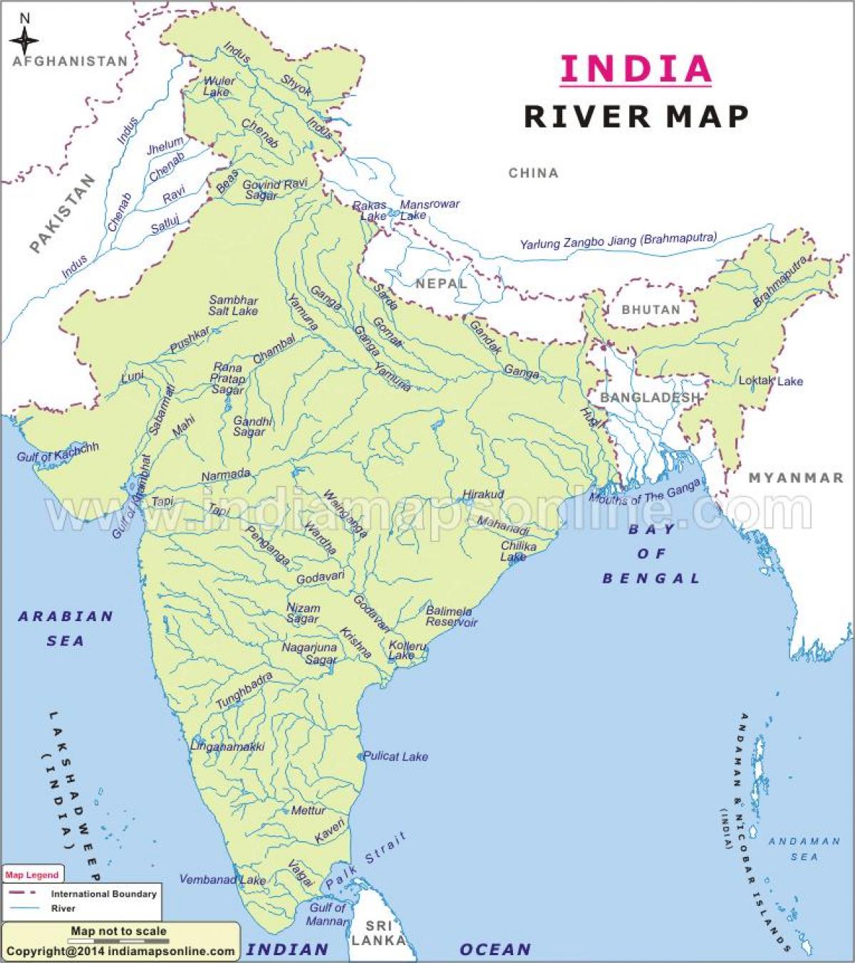 sindhu river map of India