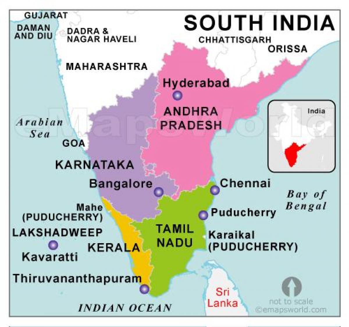 south india travel map