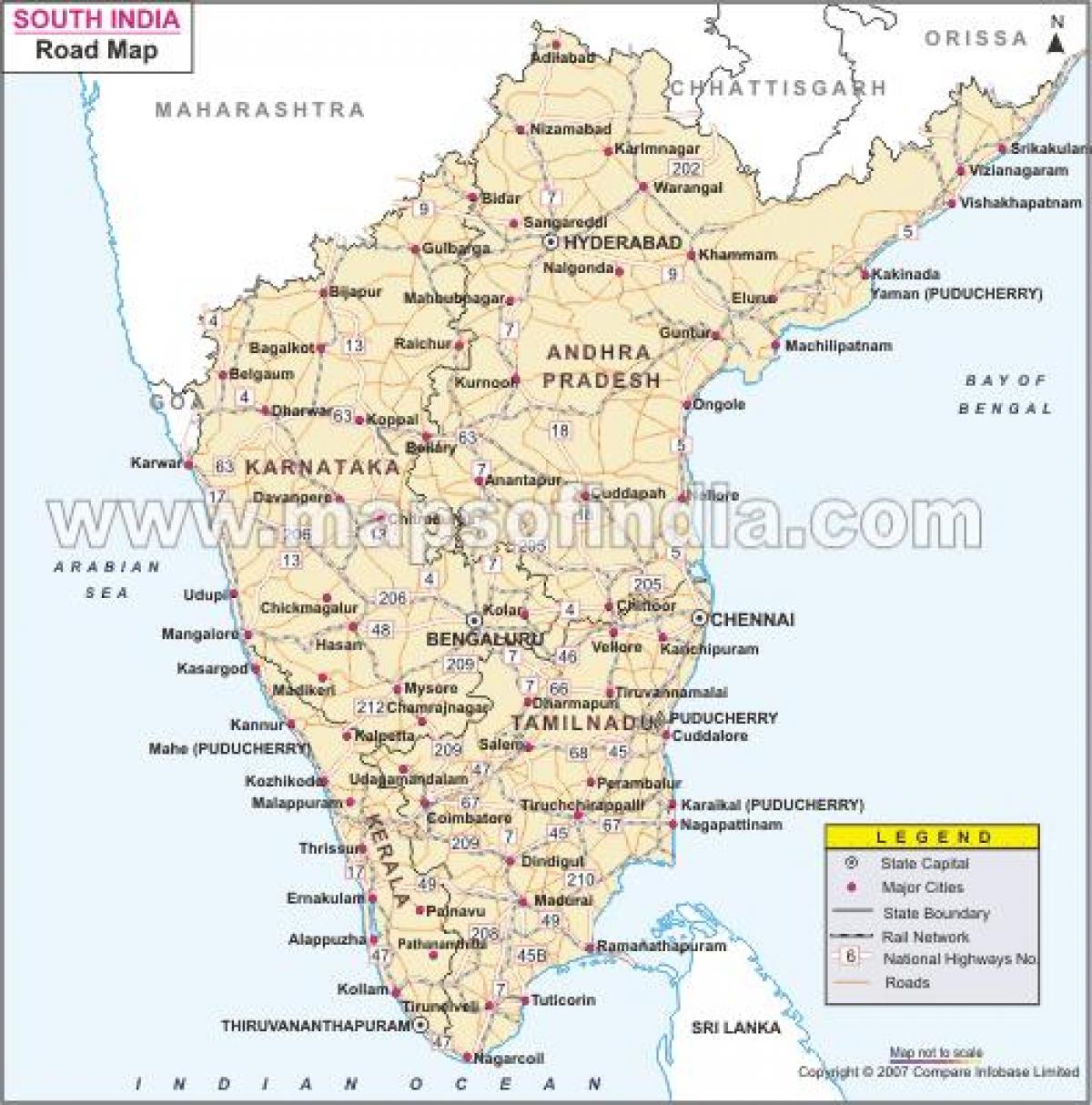 road map of south india South Indian Road Map Road Map South India Southern Asia Asia road map of south india