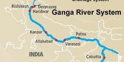 Ganga river in India map