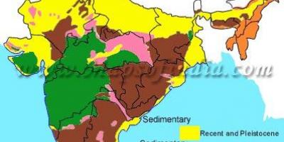 Geological map of India - India map geological (Southern Asia - Asia)