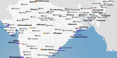 Map of airports in India