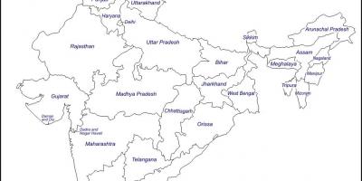 India outline map with states
