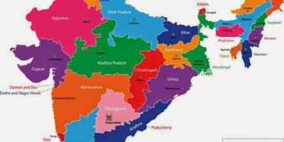 Map of India with states