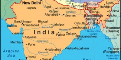 India political and adjacent countries map - Map of India and ...