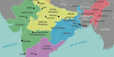 Indian regions map