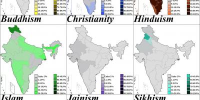 Map of India religion