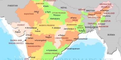 Political map of north India