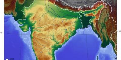 India map topographic